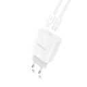 EU USB-C PD fast charger + Lightning cable for iPhone 1m white