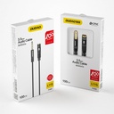 Extension AUX cable for headphones with microphone 3.5 mm mini jack 4 field black