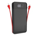 Powerbank 10000mAh 2A + 3-in-1 Lightning USB-C micro USB 3A cable black