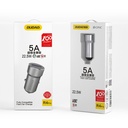 Fast USB to cigarette lighter socket 5A 22.5W QC car charger VOOC grey