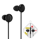 Earbud headset with remote control and microphone mini jack 3.5 mm black
